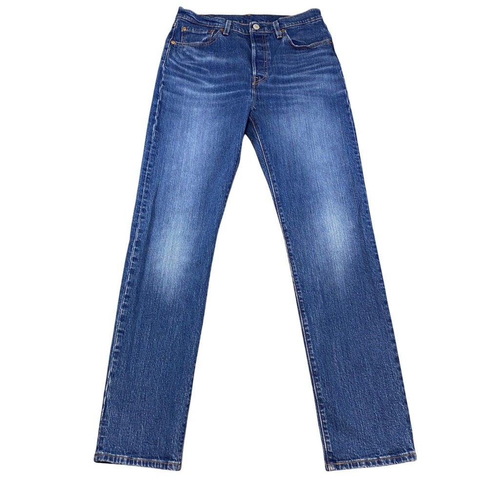 Levis 501 Original Fit Mens Jeans Medium Wash Blue Button Fly 12501-0291 W28 L32